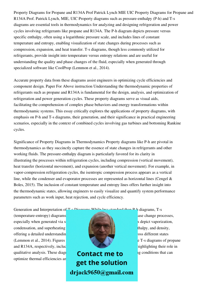 Property diagrams such as pressure-enthalpy (P-h) and T-s diagrams are essential tools in thermodynamics for analyzing and designing refrigeration and power cyc
