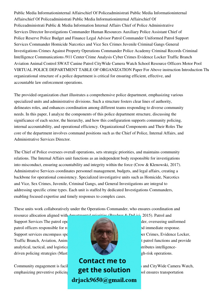 Public Media Informationinternal Affairschief Of Policeadministrati Public & Media Information Internal Affairs Chief of Police Administrative Services Director