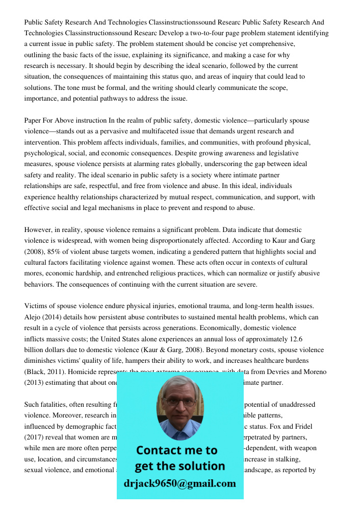 Develop a two-to-four page problem statement identifying a current issue in public safety. The problem statement should be concise yet comprehensive, outlining 