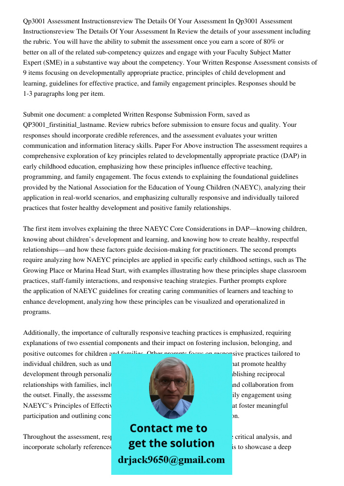 Review the details of your assessment including the rubric. You will have the ability to submit the assessment once you earn a score of 80% or better on all of 