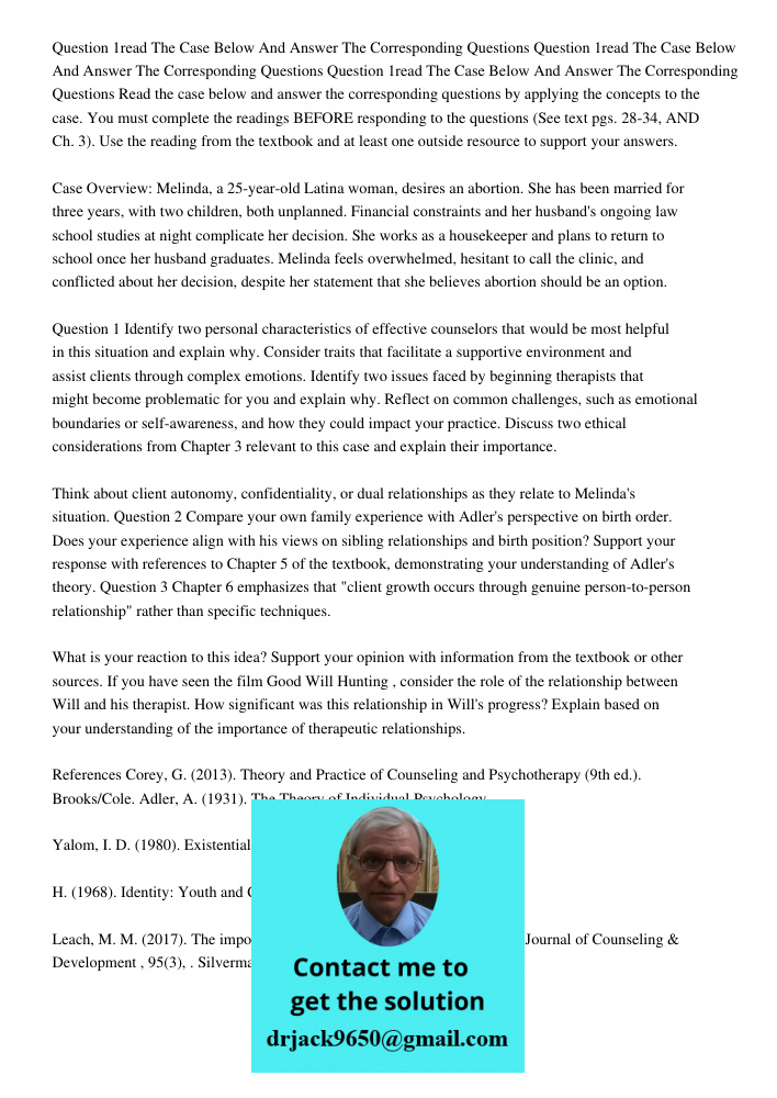 Question 1read The Case Below And Answer The Corresponding Questions Read the case below and answer the corresponding questions by applying the concepts to the 