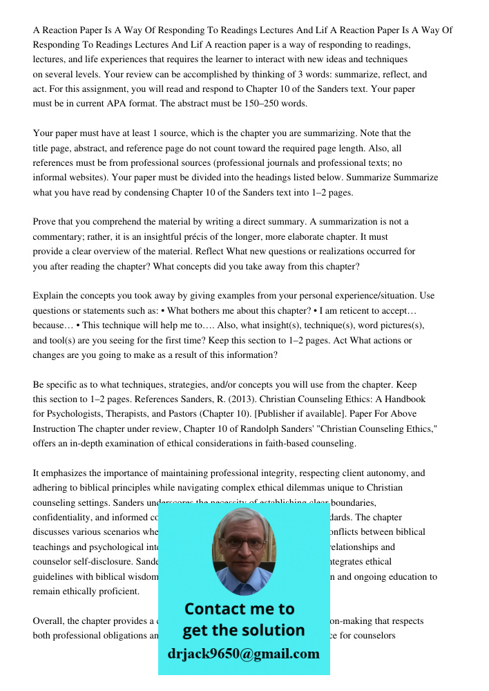 A reaction paper is a way of responding to readings, lectures, and life experiences that requires the learner to interact with new ideas and techniques on sever