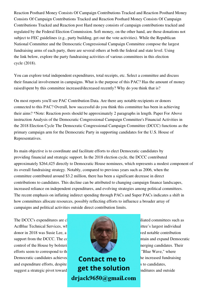 Reaction Posthard Money Consists Of Campaign Contributions Tracked and Reaction post Hard money consists of campaign contributions tracked and regulated by the 