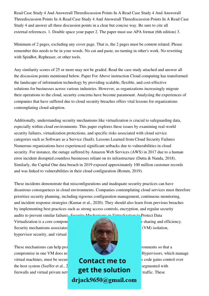 Read Case Study 4 And Answerall Threediscussion Points In A Read Case Study 4 and answer all three discussion points in a clear but concise way. Be sure to cite