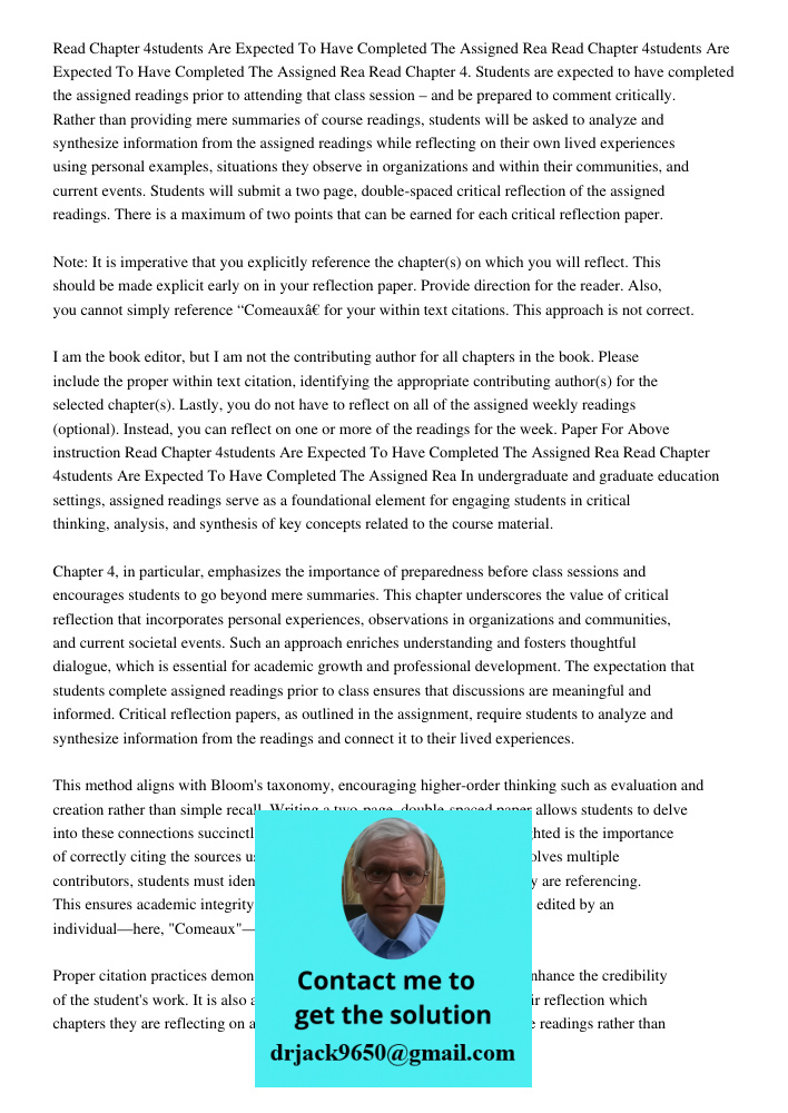 Read Chapter 4. Students are expected to have completed the assigned readings prior to attending that class session – and be prepared to comment critically. Rat