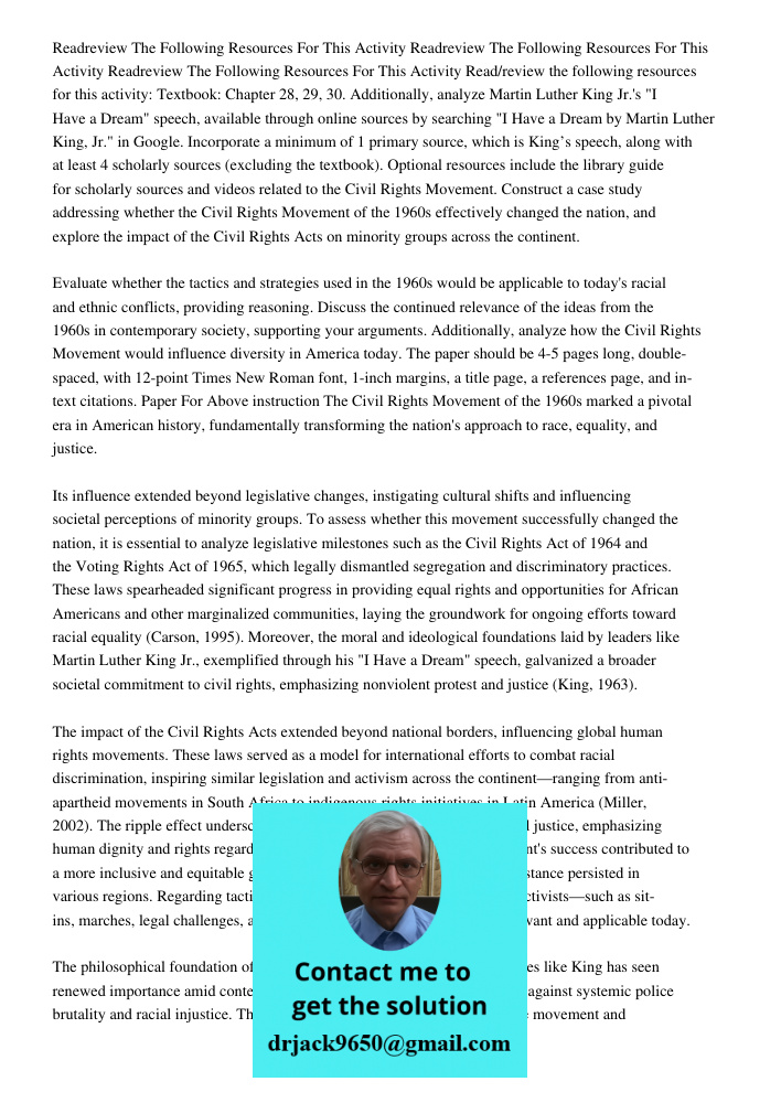 Readreview The Following Resources For This Activity Read/review the following resources for this activity: Textbook: Chapter 28, 29, 30. Additionally, analyze 