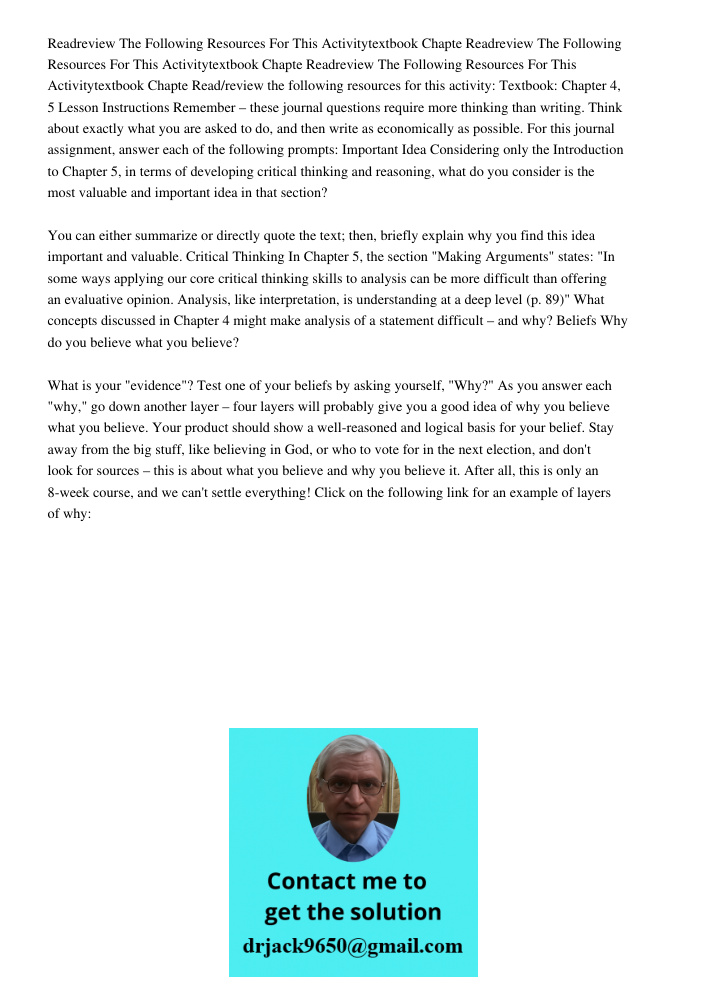 Readreview The Following Resources For This Activitytextbook Chapte Read/review the following resources for this activity: Textbook: Chapter 4, 5 Lesson Instruc