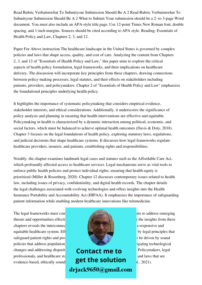What to Submit Your submission should be a 2- to 3-page Word document. You must also include an APA-style title page. Use 12-point Times New Roman font, double 