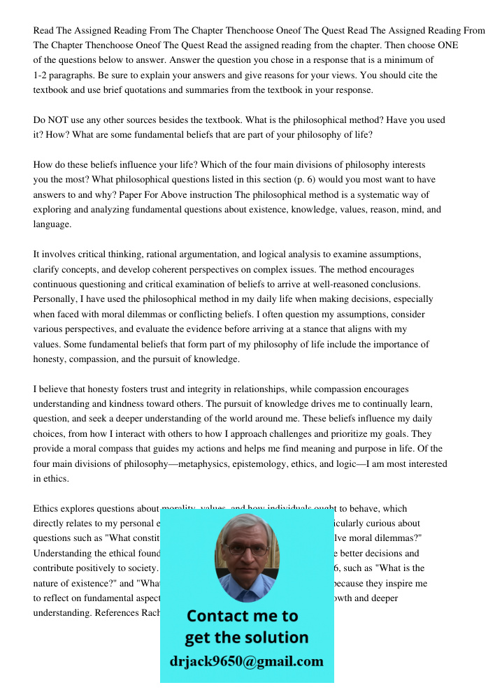 Read the assigned reading from the chapter. Then choose ONE of the questions below to answer. Answer the question you chose in a response that is a minimum of 1
