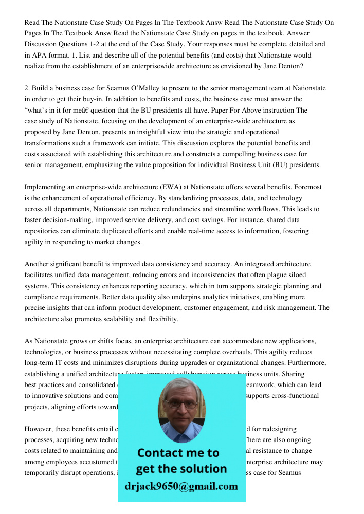 Read the Nationstate Case Study on pages in the textbook. Answer Discussion Questions 1-2 at the end of the Case Study. Your responses must be complete, detaile
