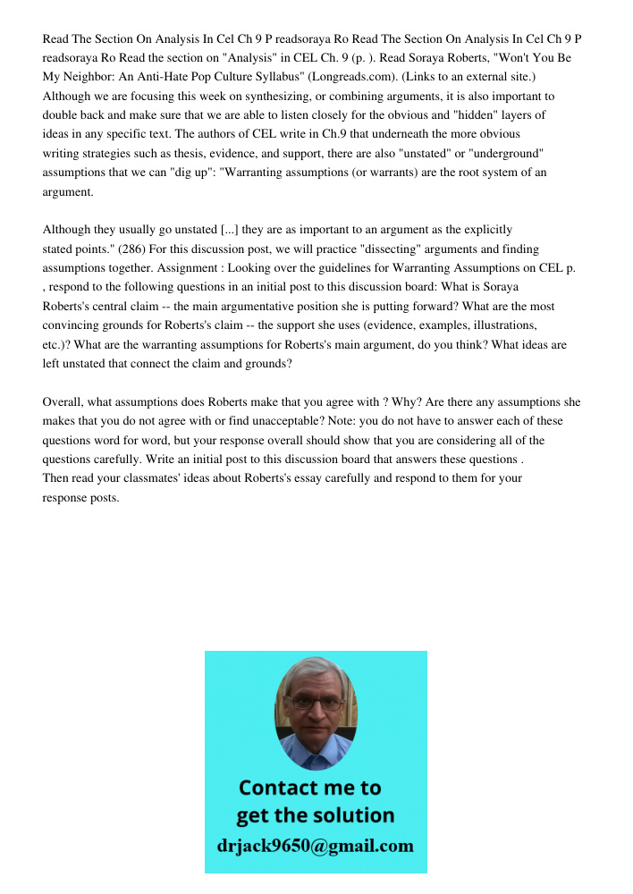 Read the section on "Analysis" in CEL Ch. 9 (p. ). Read Soraya Roberts, "Won't You Be My Neighbor: An Anti-Hate Pop Culture Syllabus" (Longreads.com). (Links to