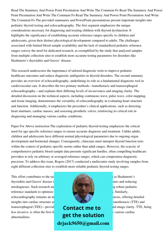 Read The Summery And Power Point Presintation And Write The Comment Fo The provided summaries and PowerPoint presentations present important insights into pedia