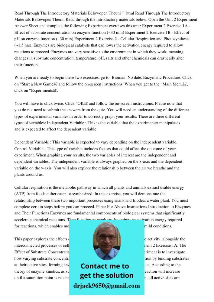 Read Through The Introductory Materials Below Open The Uni