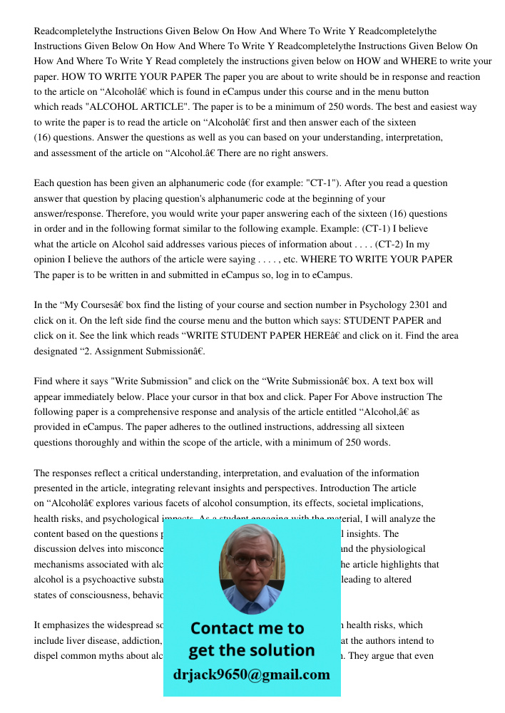 Readcompletelythe Instructions Given Below On How And Where To Write Y Read completely the instructions given below on HOW and WHERE to write your paper. HOW TO