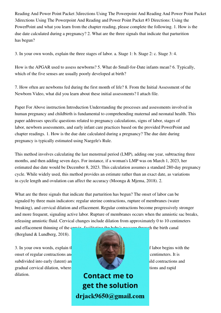 Reading and Power Point Packet #3 Directions: Using the PowerPoint and what you learn from the chapter reading, please complete the following. 1. How is the due