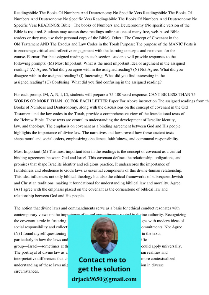 Readingsbible The Books Of Numbers And Deuteronomy No Specific Vers READINGS: Bible : The books of Numbers and Deuteronomy (No specific version of the Bible is 