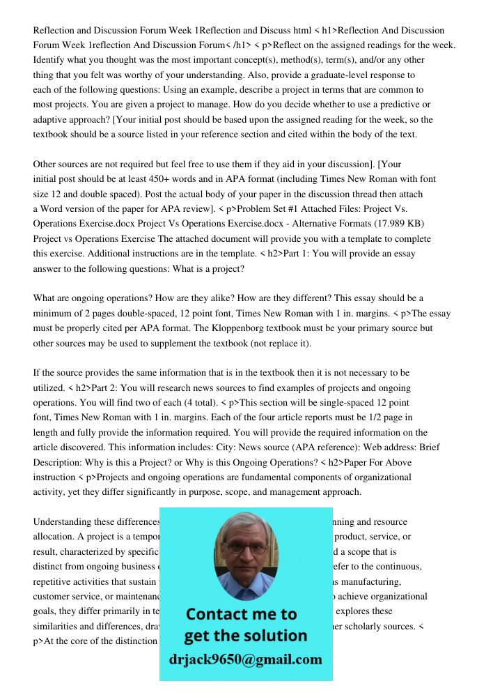 < h1>Reflection And Discussion Forum Week 1reflection And Discussion Forum< /h1> < p>Reflect on the assigned readings for the week. Identify what you thought wa