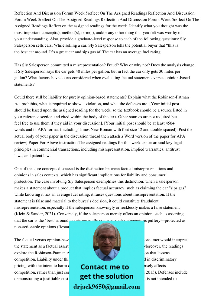 Reflection And Discussion Forum Week 5reflect On The Assigned Readings Reflect on the assigned readings for the week. Identify what you thought was the most imp