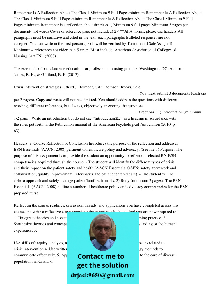 Remember Is A Reflection About The Class1 Minimum 9 Full Pagesminimum Remember is a reflection about the class 1) Minimum 9 full pages Minimum 3 pages per docum