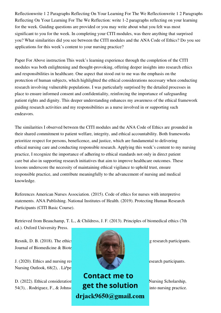 Reflection: write 1-2 paragraphs reflecting on your learning for the week. Guiding questions are provided or you may write about what you felt was most signific