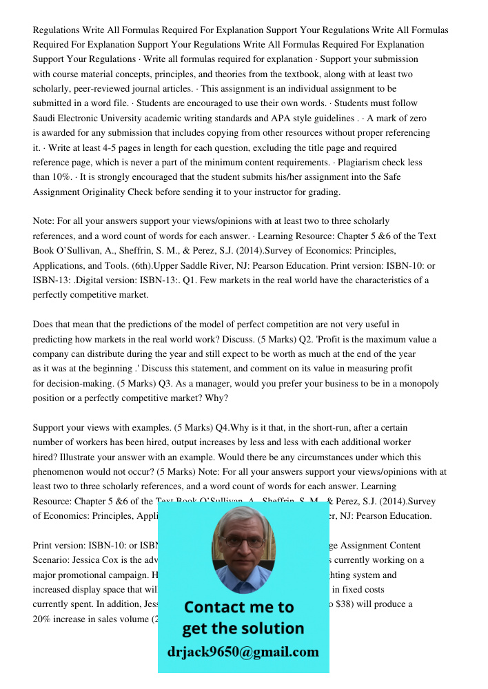 Regulations Write All Formulas Required For Explanation Support Your Regulations · Write all formulas required for explanation · Support your submission with co