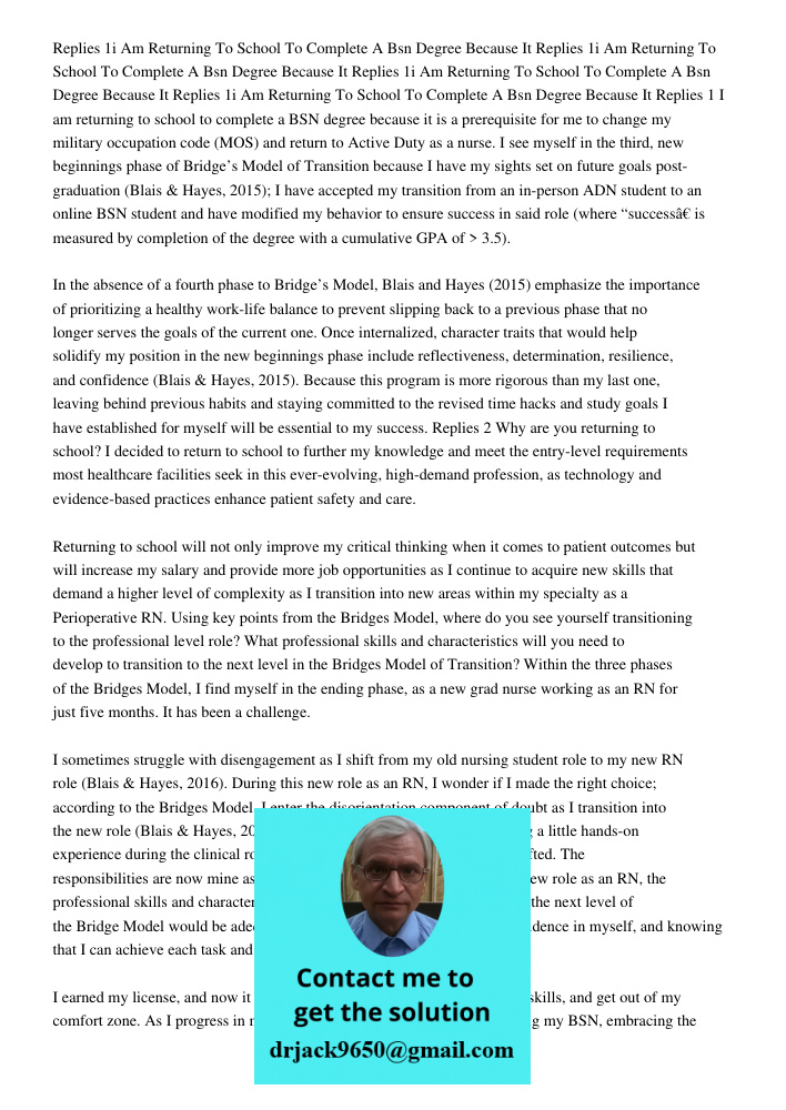 Replies 1i Am Returning To School To Complete A Bsn Degree Because It Replies 1i Am Returning To School To Complete A Bsn Degree Because It Replies 1 I am retur