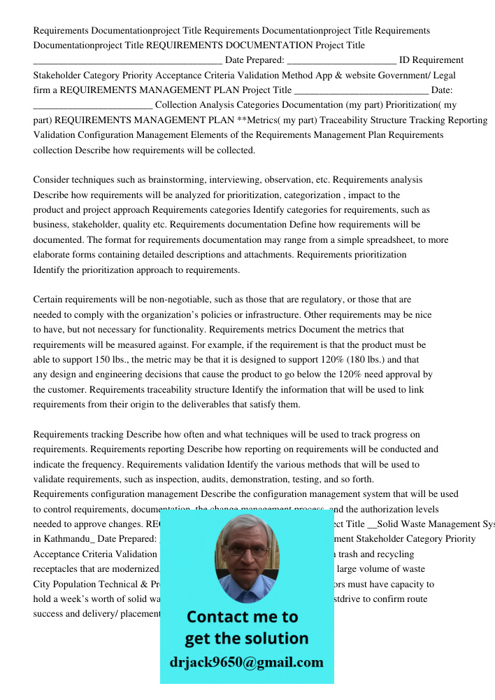 Requirements Documentationproject Title REQUIREMENTS DOCUMENTATION Project Title ______________________________________ Date Prepared: ______________________ ID