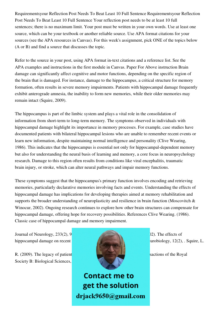 Your reflection post needs to be at least 10 full sentences; there is no maximum limit. Your post must be written in your own words. Use at least one source, wh