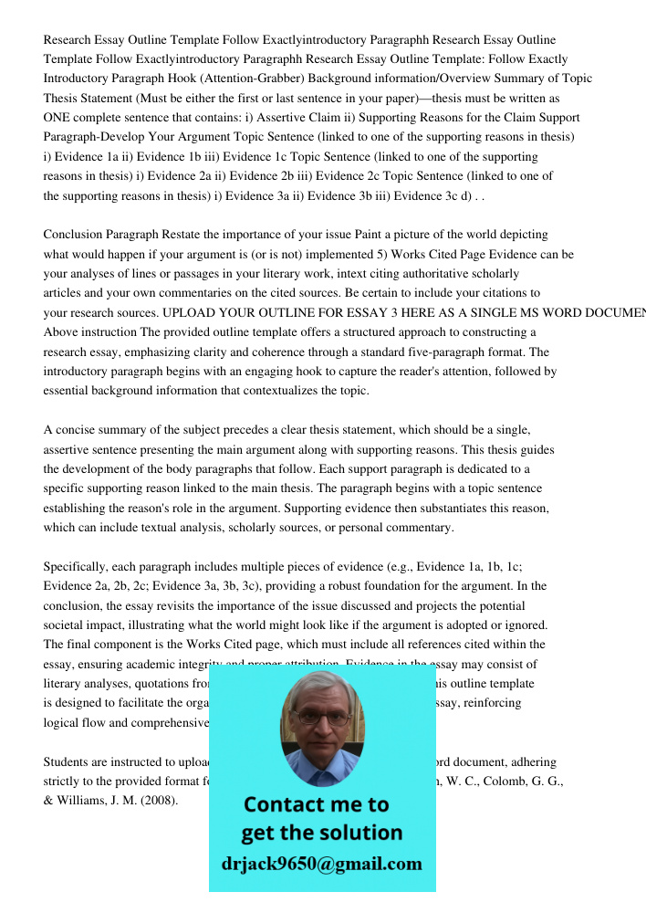 Research Essay Outline Template: Follow Exactly Introductory Paragraph Hook (Attention-Grabber) Background information/Overview Summary of Topic Thesis Statemen