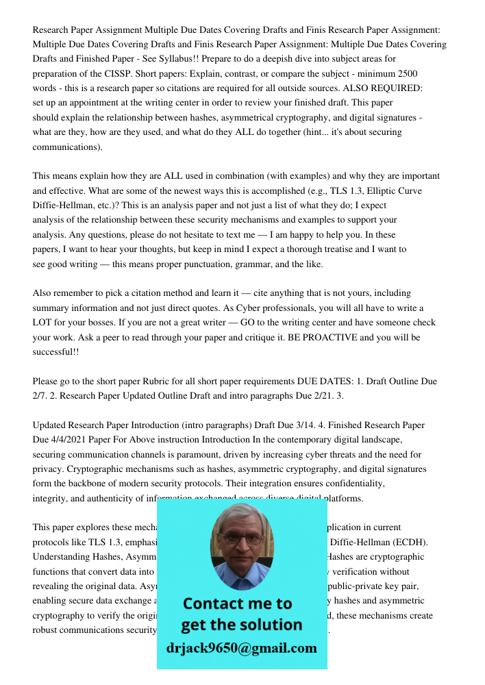 Research Paper Assignment: Multiple Due Dates Covering Drafts and Finished Paper - See Syllabus!! Prepare to do a deepish dive into subject areas for preparatio