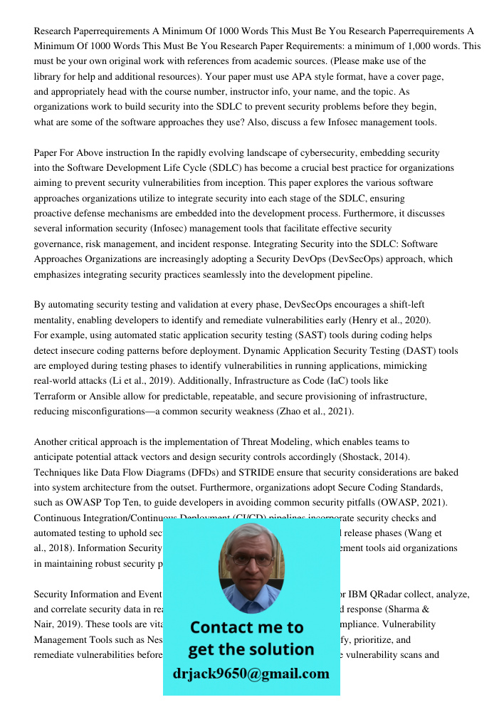 Research Paper Requirements: a minimum of 1,000 words. This must be your own original work with references from academic sources. (Please make use of the librar