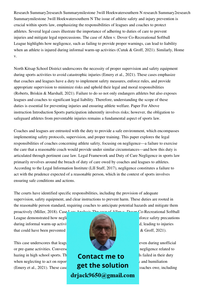 The issue of athlete safety and injury prevention is crucial within sports law, emphasizing the responsibilities of leagues and coaches to protect athletes. Sev