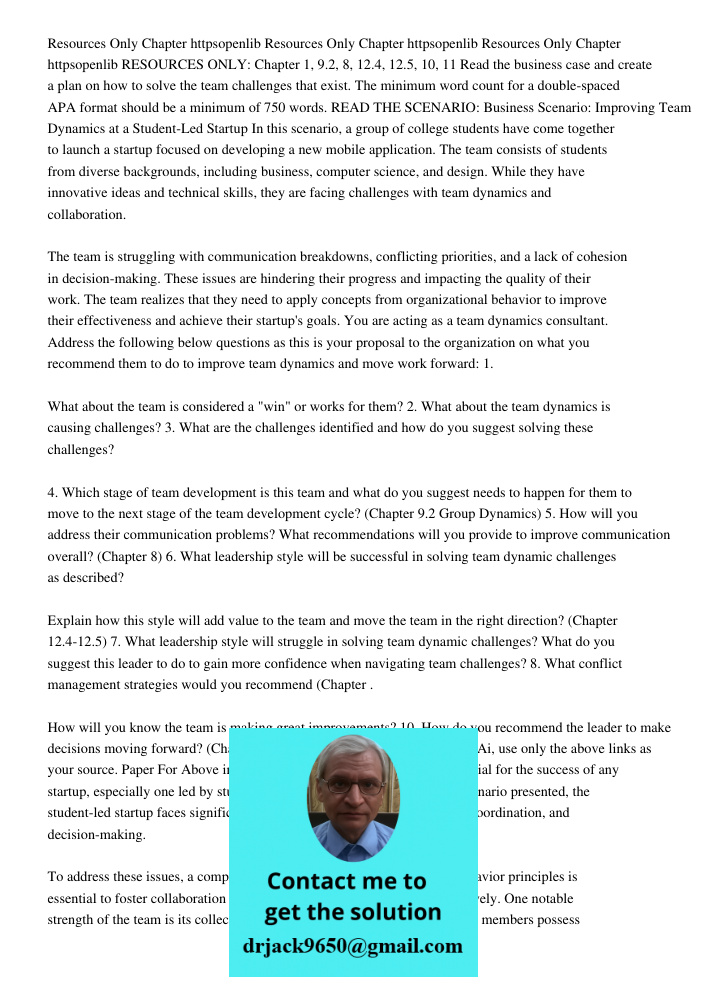 Resources Only Chapter 1 92 8 124 125 10 11httpsopenlib RESOURCES ONLY: Chapter 1, 9.2, 8, 12.4, 12.5, 10, 11 Read the business case and create a plan on how to