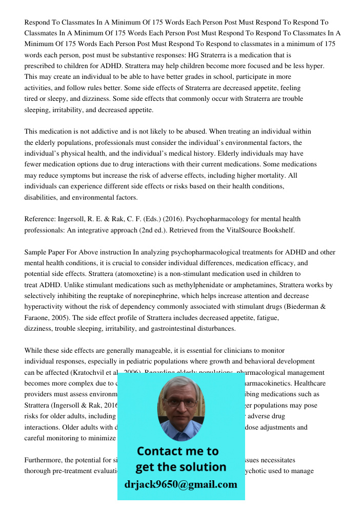 Respond To Classmates In A Minimum Of 175 Words Each Person Post Must Respond To Respond to classmates in a minimum of 175 words each person, post must be subst