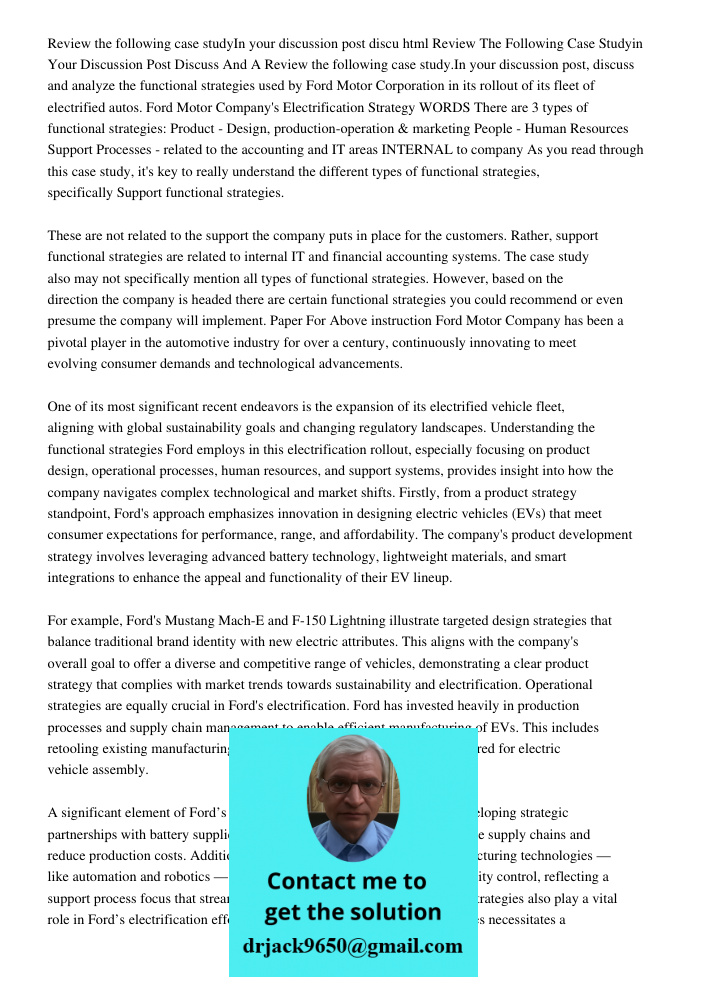 Review The Following Case Studyin Your Discussion Post Discuss And A Review the following case study.In your discussion post, discuss and analyze the functional