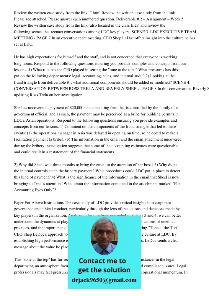 Review The Written Case Study From The Link