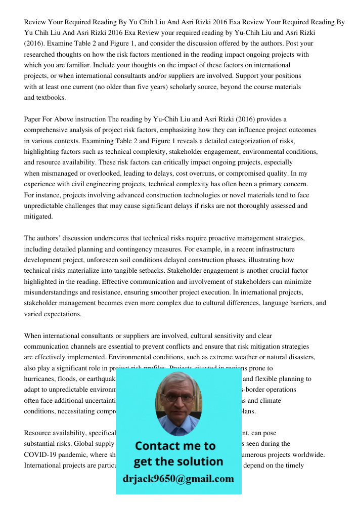 Review your required reading by Yu-Chih Liu and Asri Rizki (2016). Examine Table 2 and Figure 1, and consider the discussion offered by the authors. Post your r