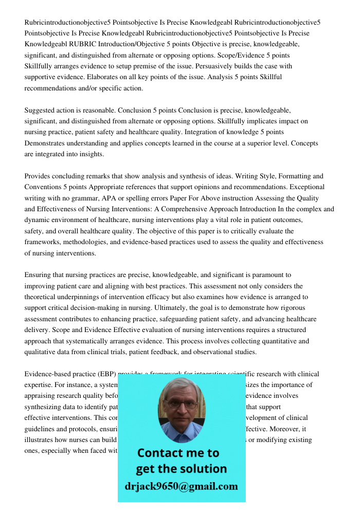 Rubricintroductionobjective5 Pointsobjective Is Precise Knowledgeabl RUBRIC Introduction/Objective 5 points Objective is precise, knowledgeable, significant, an