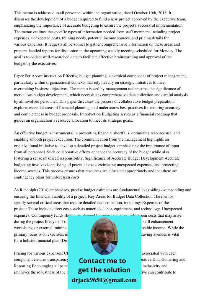 Running Head Memo1memo2memomemoto All Personnelfrom Yo This memo is addressed to all personnel within the organization, dated October 10th, 2018. It discusses t