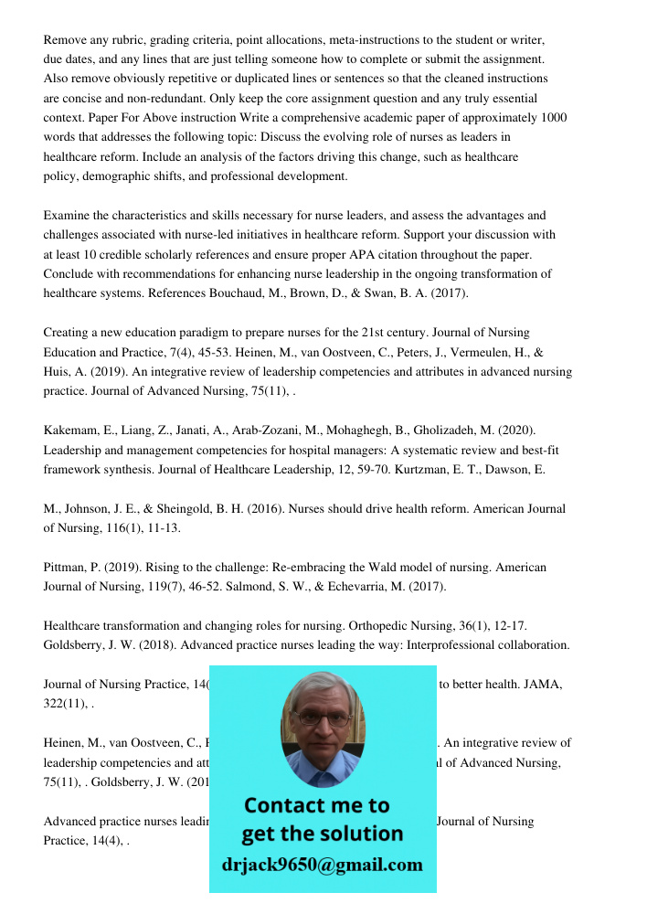 Remove any rubric, grading criteria, point allocations, meta-instructions to the student or writer, due dates, and any lines that are just telling someone how t