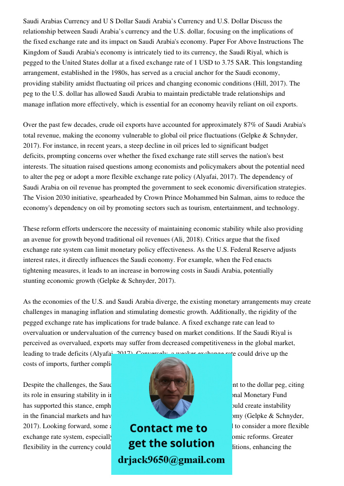 Discuss the relationship between Saudi Arabia’s currency and the U.S. dollar, focusing on the implications of the fixed exchange rate and its impact on Saudi Ar