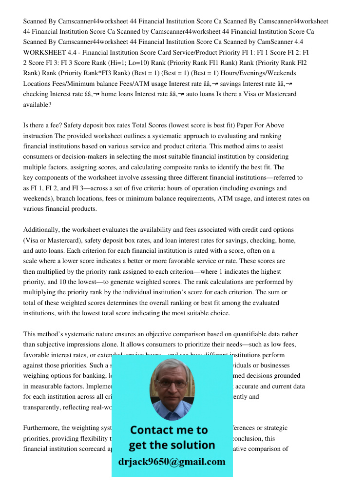 Scanned by Camscanner44worksheet 44 Financial Institution Score Ca Scanned By Camscanner44worksheet 44 Financial Institution Score Ca Scanned by CamScanner 4.4 