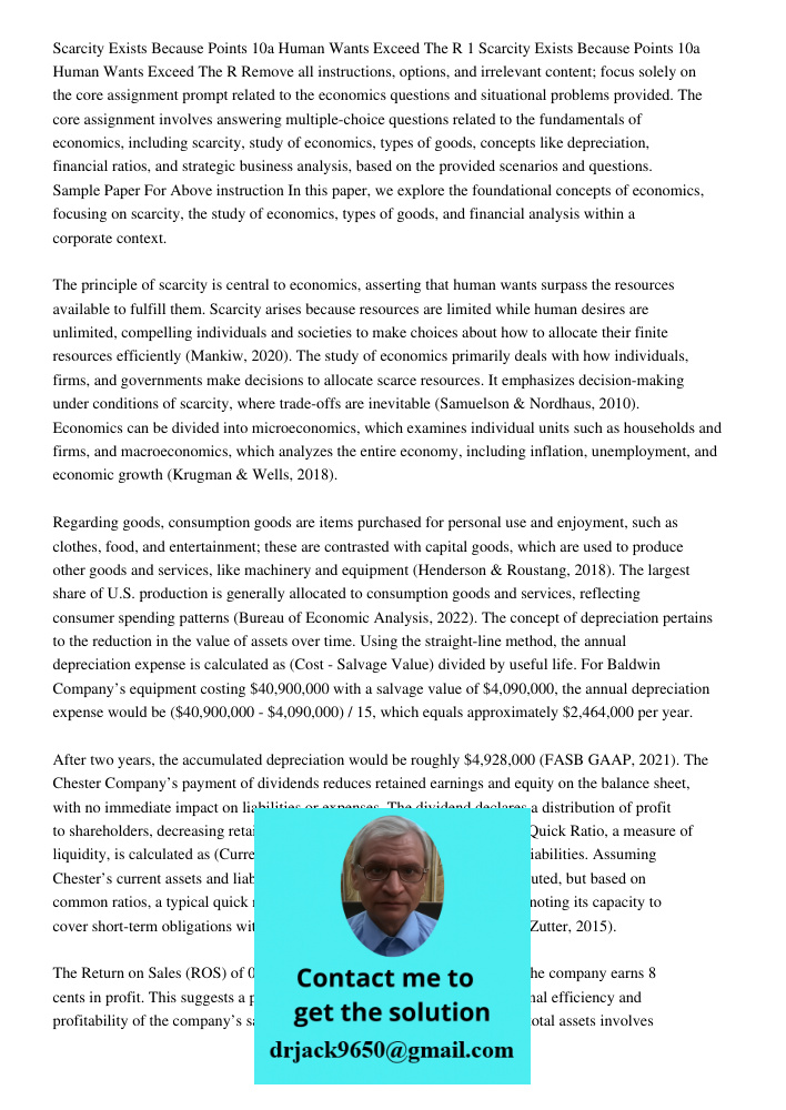 Remove all instructions, options, and irrelevant content; focus solely on the core assignment prompt related to the economics questions and situational problems