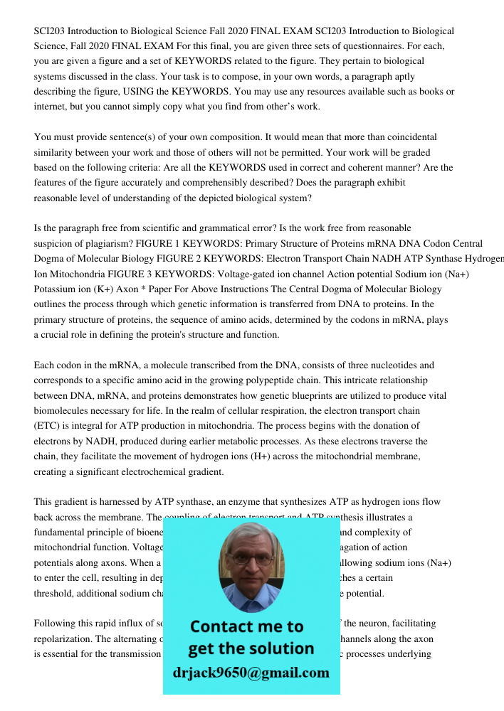 For this final, you are given three sets of questionnaires. For each, you are given a figure and a set of KEYWORDS related to the figure. They pertain to biolog