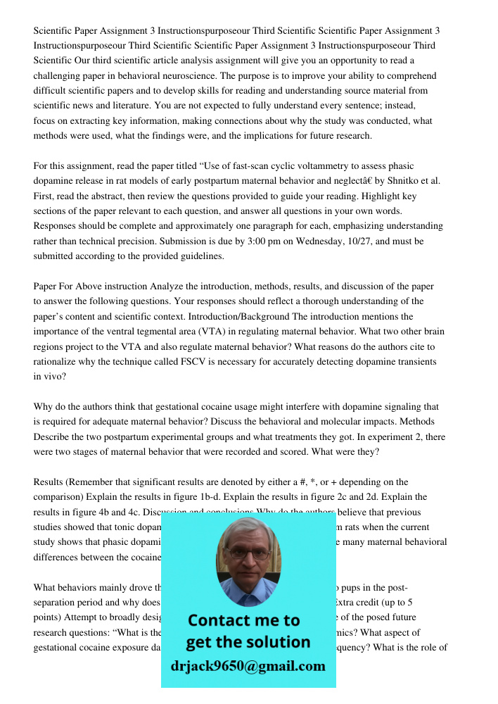 Scientific Paper Assignment 3 Instructionspurposeour Third Scientific Our third scientific article analysis assignment will give you an opportunity to read a ch