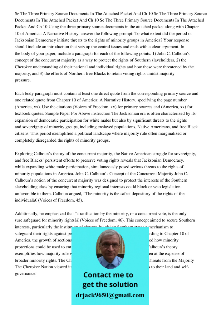 Se The Three Primary Source Documents In The Attached Packet And Ch 10 Using the three primary source documents in the attached packet along with Chapter 10 of 