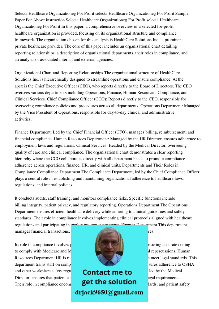 Selecta Healthcare Organization For Profit