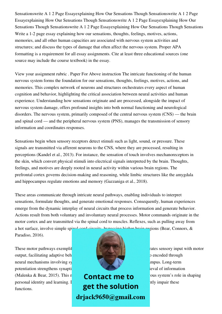 Sensationswrite A 1 2 Page Essayexplaining How Our Sensations Though Sensationswrite A 1 2 Page Essayexplaining How Our Sensations Though Sensations Write a 1-2
