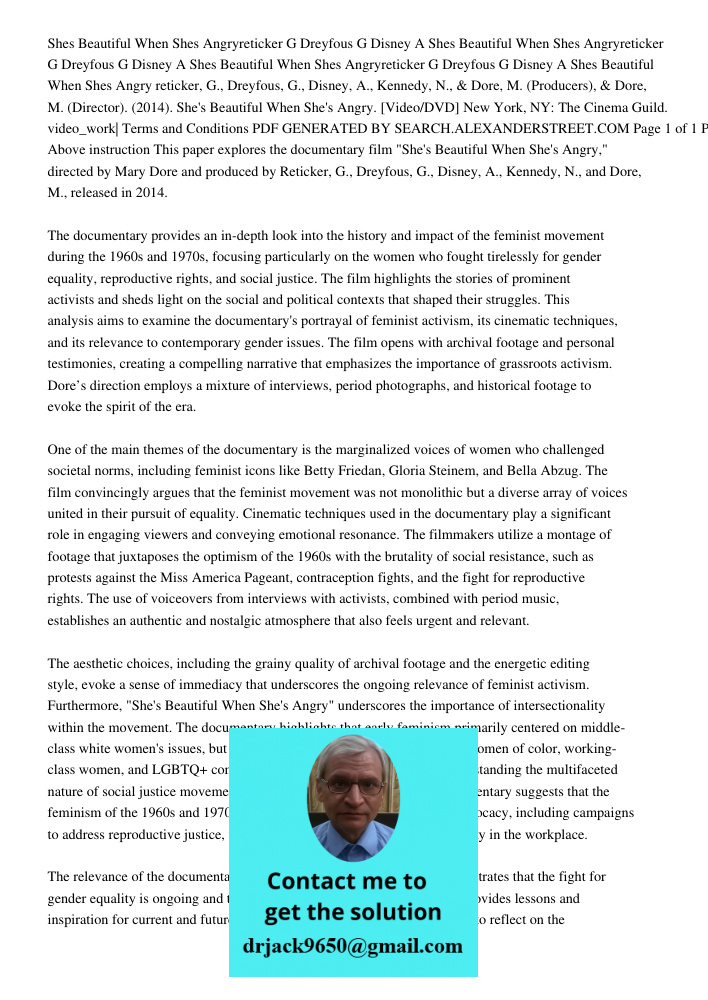 Shes Beautiful When Shes Angryreticker G Dreyfous G Disney A Shes Beautiful When Shes Angry reticker, G., Dreyfous, G., Disney, A., Kennedy, N., & Dore, M. (Pro