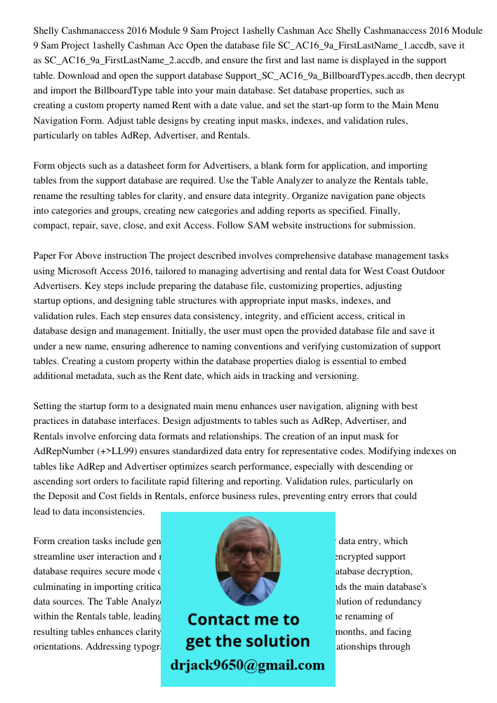 Open the database file SC_AC16_9a_FirstLastName_1.accdb, save it as SC_AC16_9a_FirstLastName_2.accdb, and ensure the first and last name is displayed in the sup